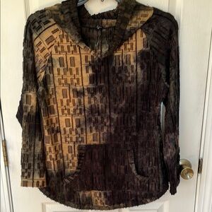 Geometric Brown and Tan Hoodie